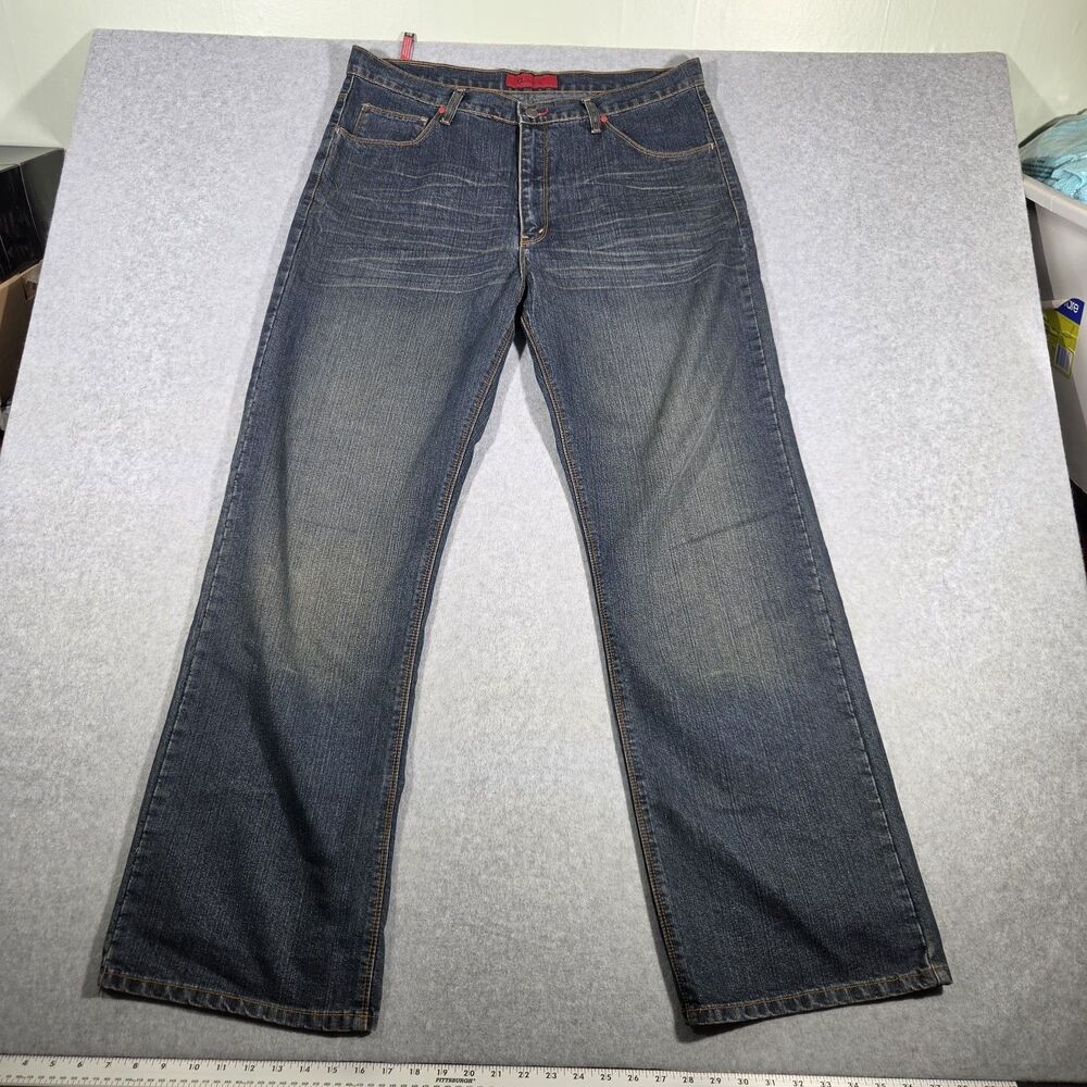 Vintage Bench OJ Overhauled Men’s Jeans Size 38 Straight Leg Streetwear Y2K Blue